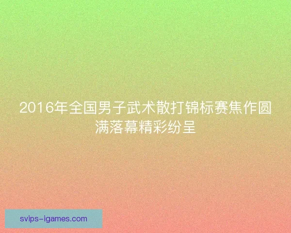 2016年全国男子武术散打锦标赛焦作圆满落幕精彩纷呈 2016年全国男子武术散打锦标赛焦作圆满落幕精彩纷呈
