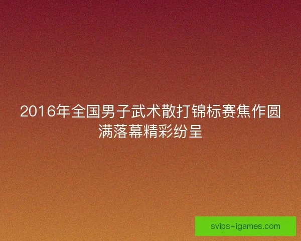 2016年全国男子武术散打锦标赛焦作圆满落幕精彩纷呈